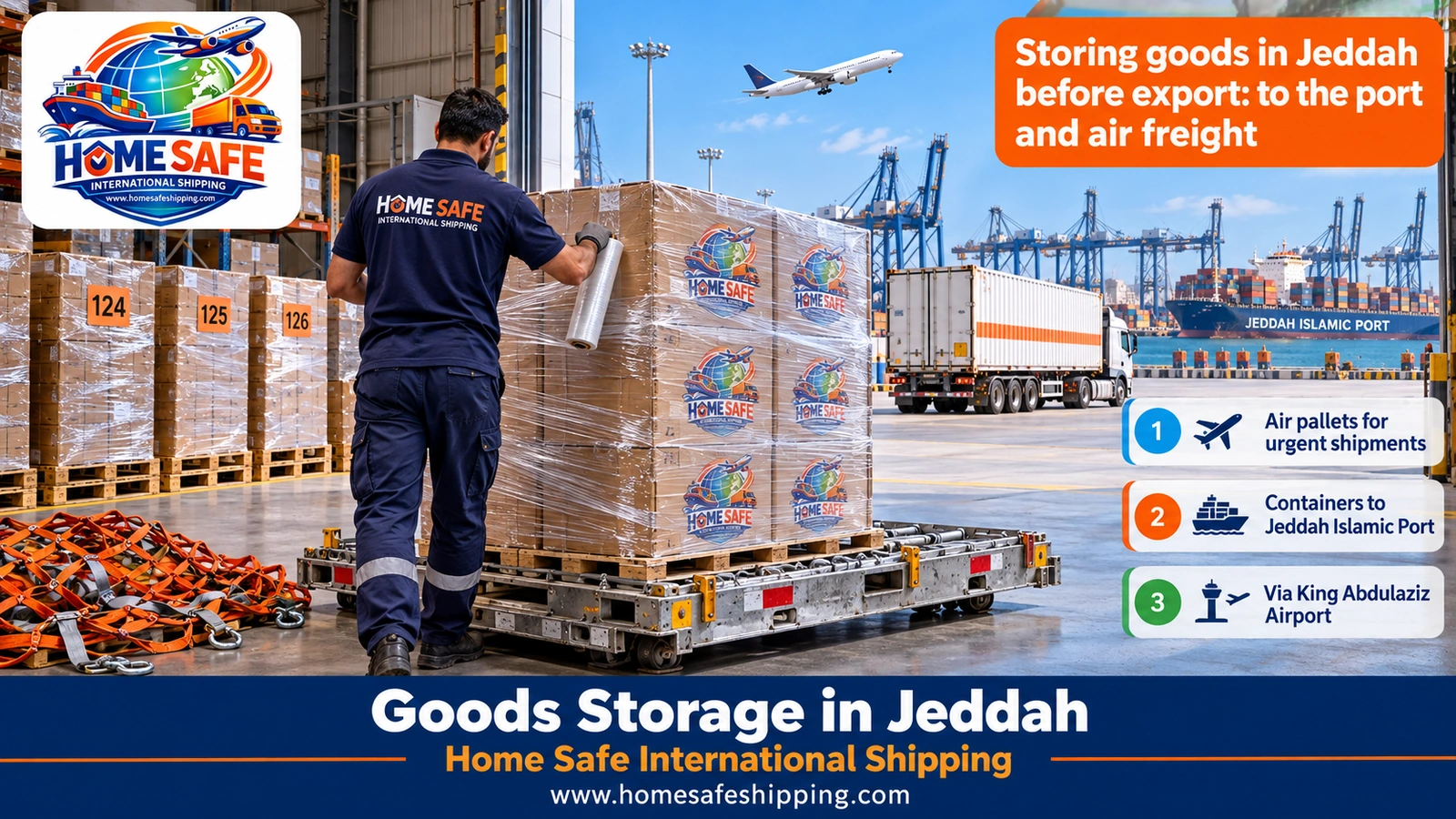 Storing goods in Jeddah before export: to the port and air freight