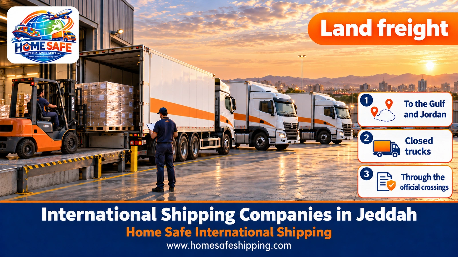 Land freight from Jeddah to the Gulf states and Jordan