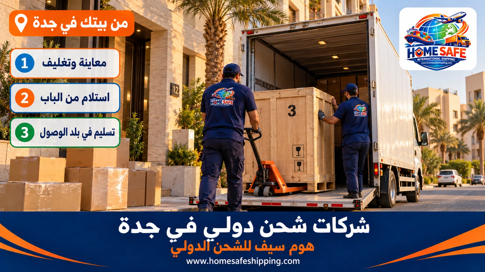 استلام الشحنات من البيت في جدة للشحن الدولي
