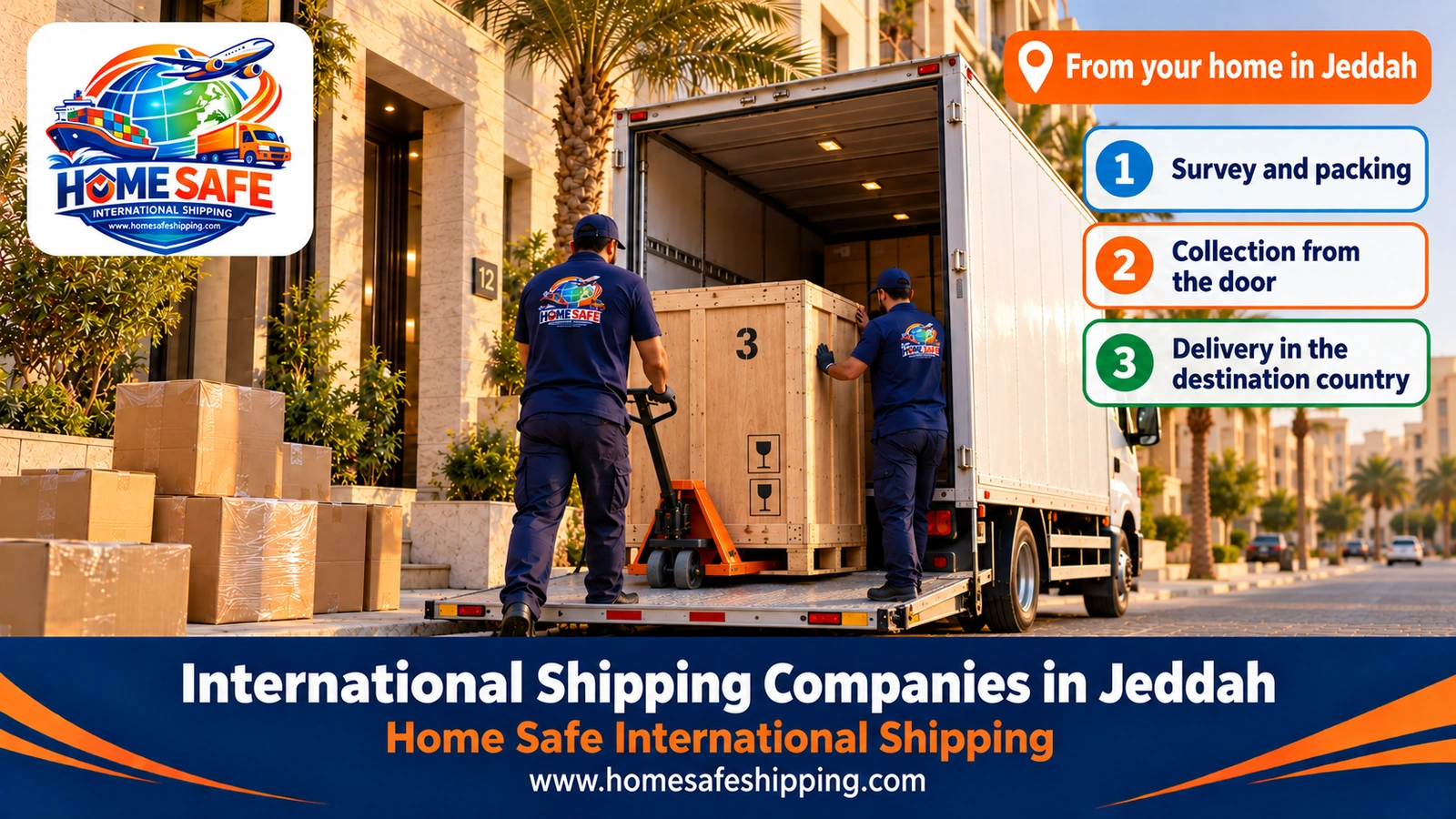 Collecting shipments from the home in Jeddah for international shipping