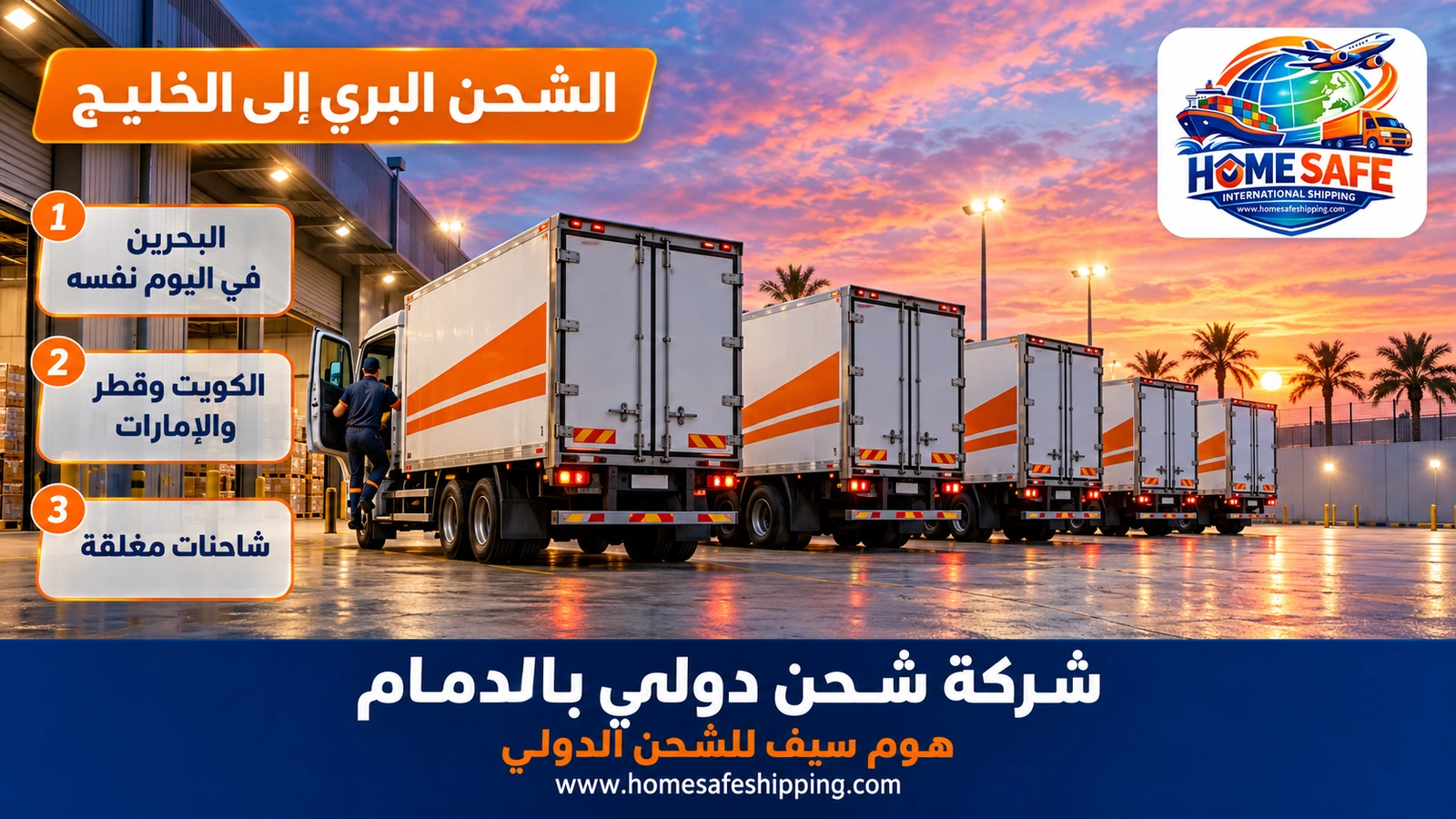 الشحن البري من الدمام إلى دول الخليج