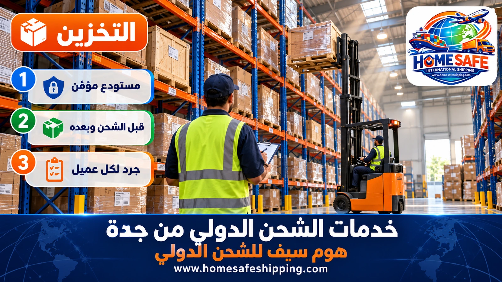 خدمات التخزين للشحن الدولي في جدة