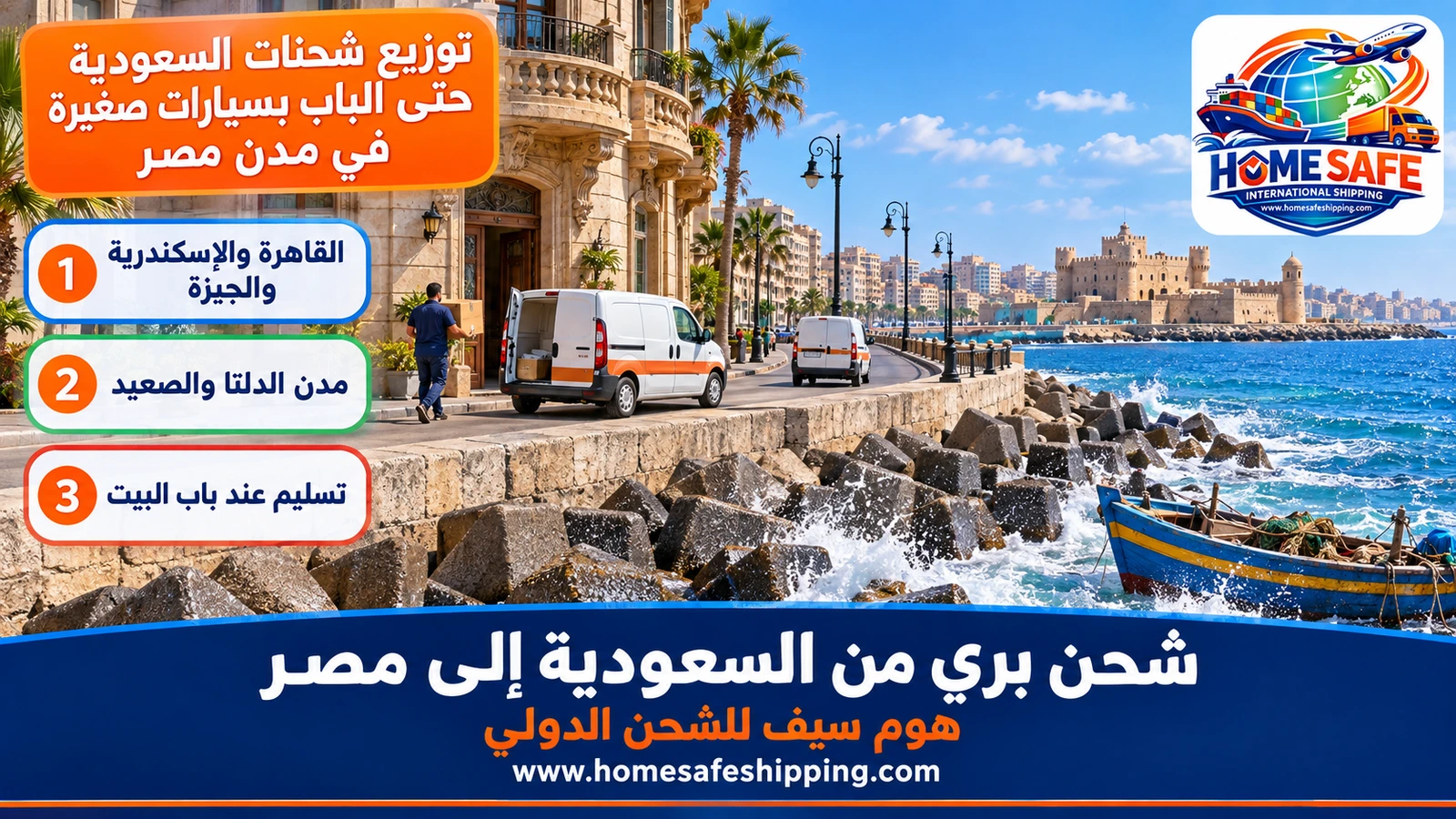توزيع شحنات السعودية حتى الباب بسيارات صغيرة في مدن مصر