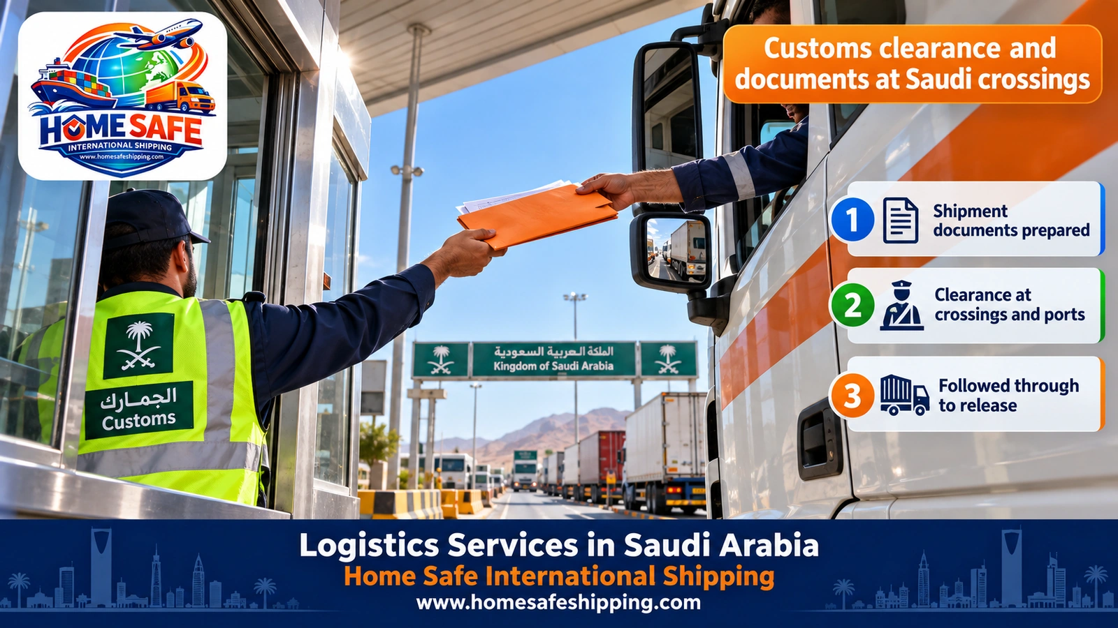 Customs clearance and documents at Saudi crossings