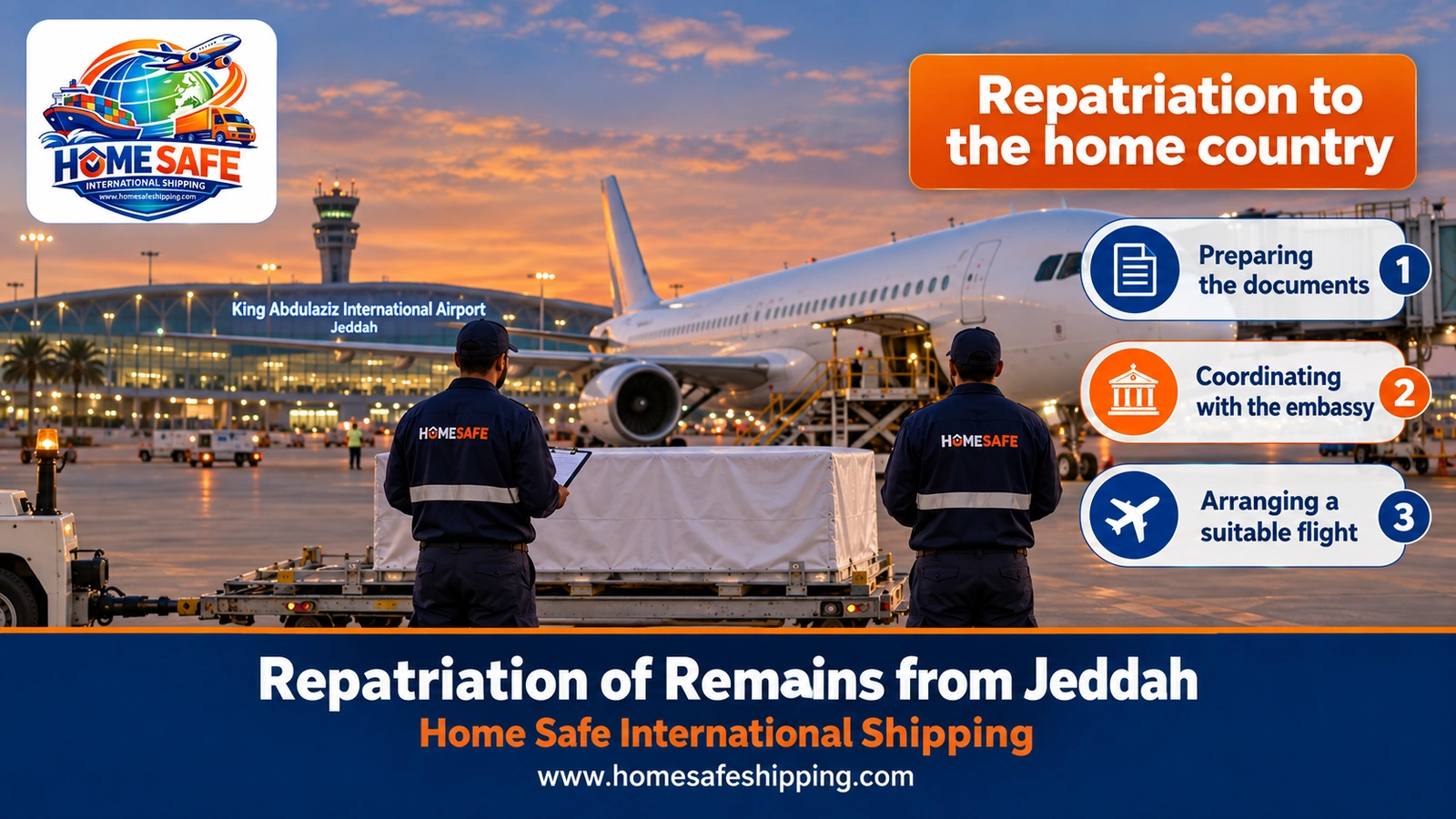 Repatriation of remains from Jeddah by air