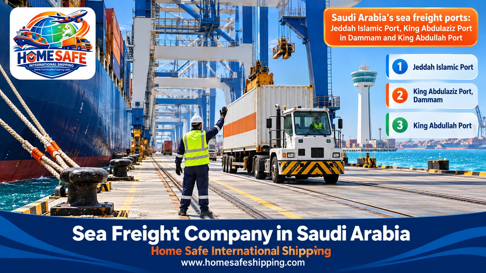 Saudi Arabia’s sea freight ports: Jeddah Islamic Port, King Abdulaziz Port in Dammam and King Abdullah Port