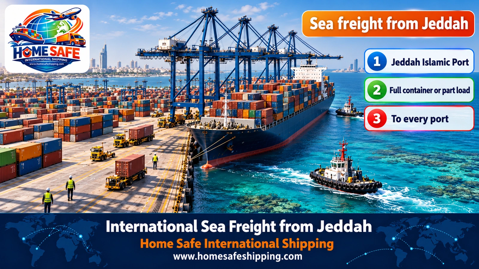 International sea freight from Jeddah Islamic Port