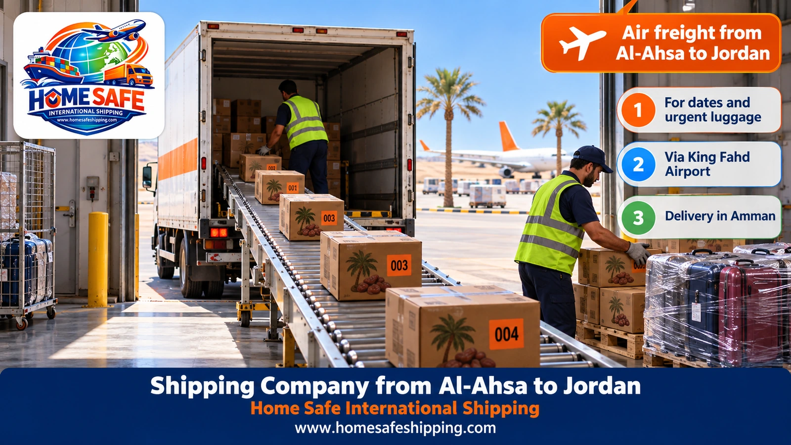 Air freight from Al-Ahsa to Jordan