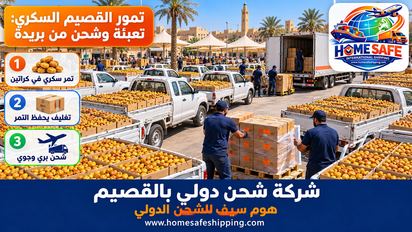 تمور القصيم السكري: تعبئة وشحن من بريدة