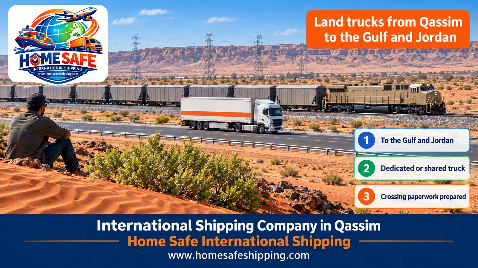 Land trucks from Qassim to the Gulf and Jordan