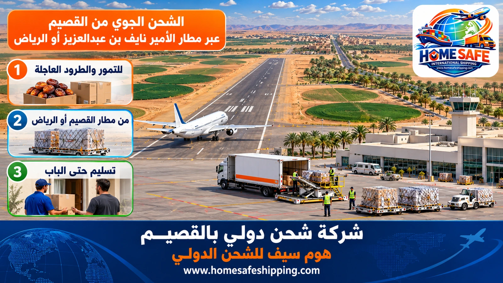 الشحن الجوي من القصيم عبر مطار الأمير نايف بن عبدالعزيز أو الرياض