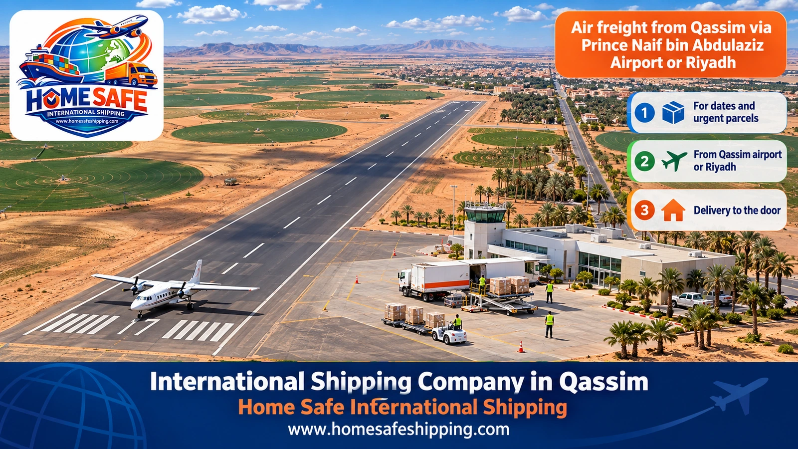 Air freight from Qassim via Prince Naif bin Abdulaziz Airport or Riyadh