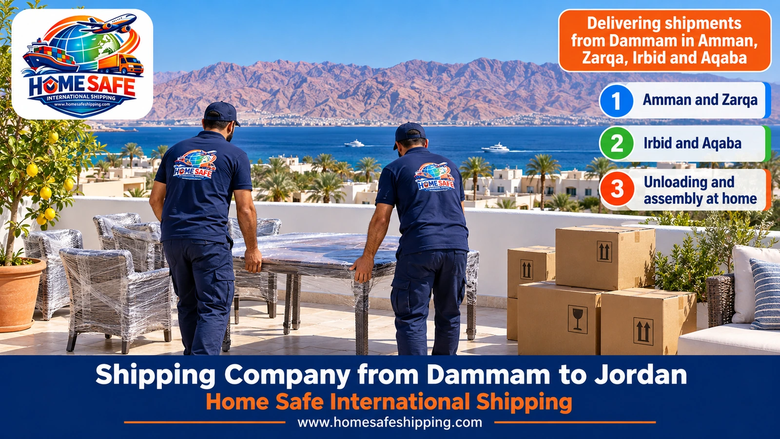 Delivering shipments from Dammam in Amman, Zarqa, Irbid and Aqaba