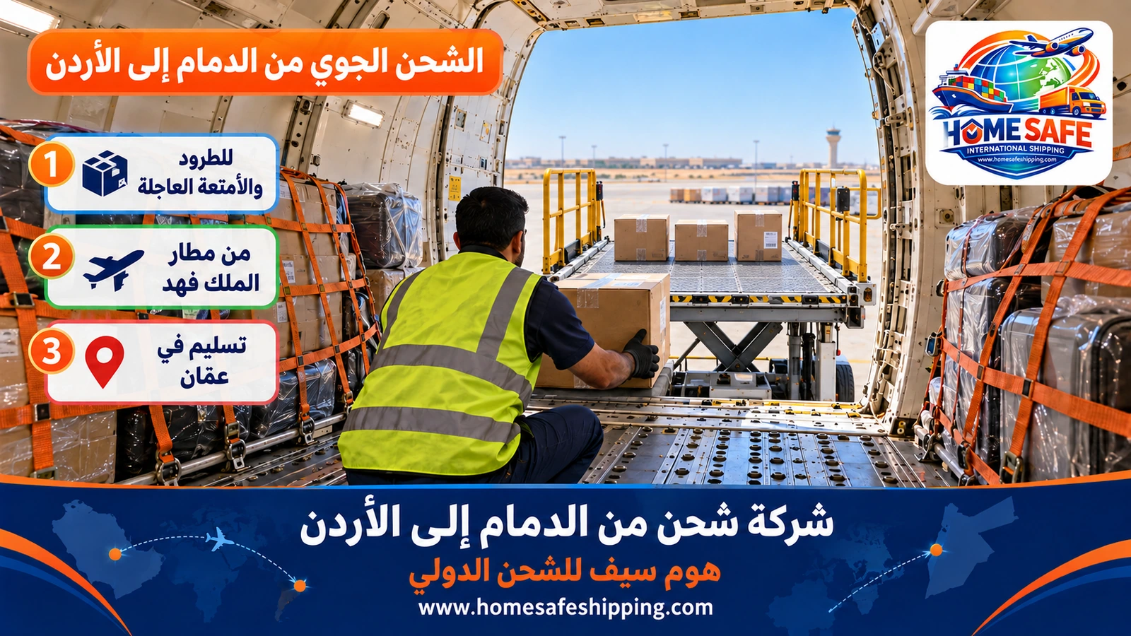 الشحن الجوي من الدمام إلى الأردن