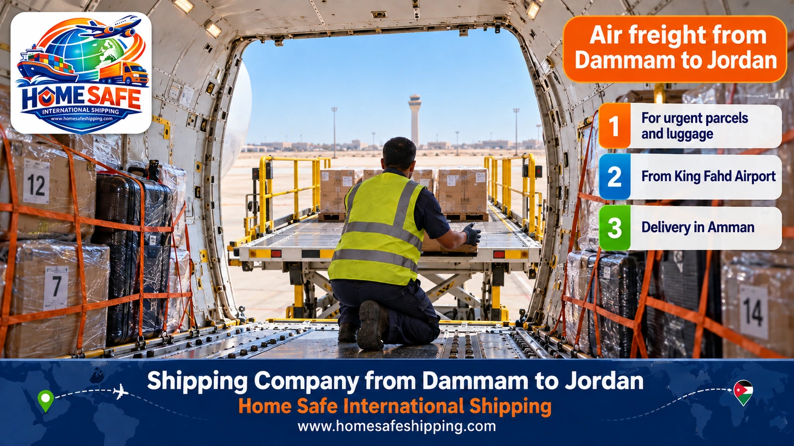 Air freight from Dammam to Jordan