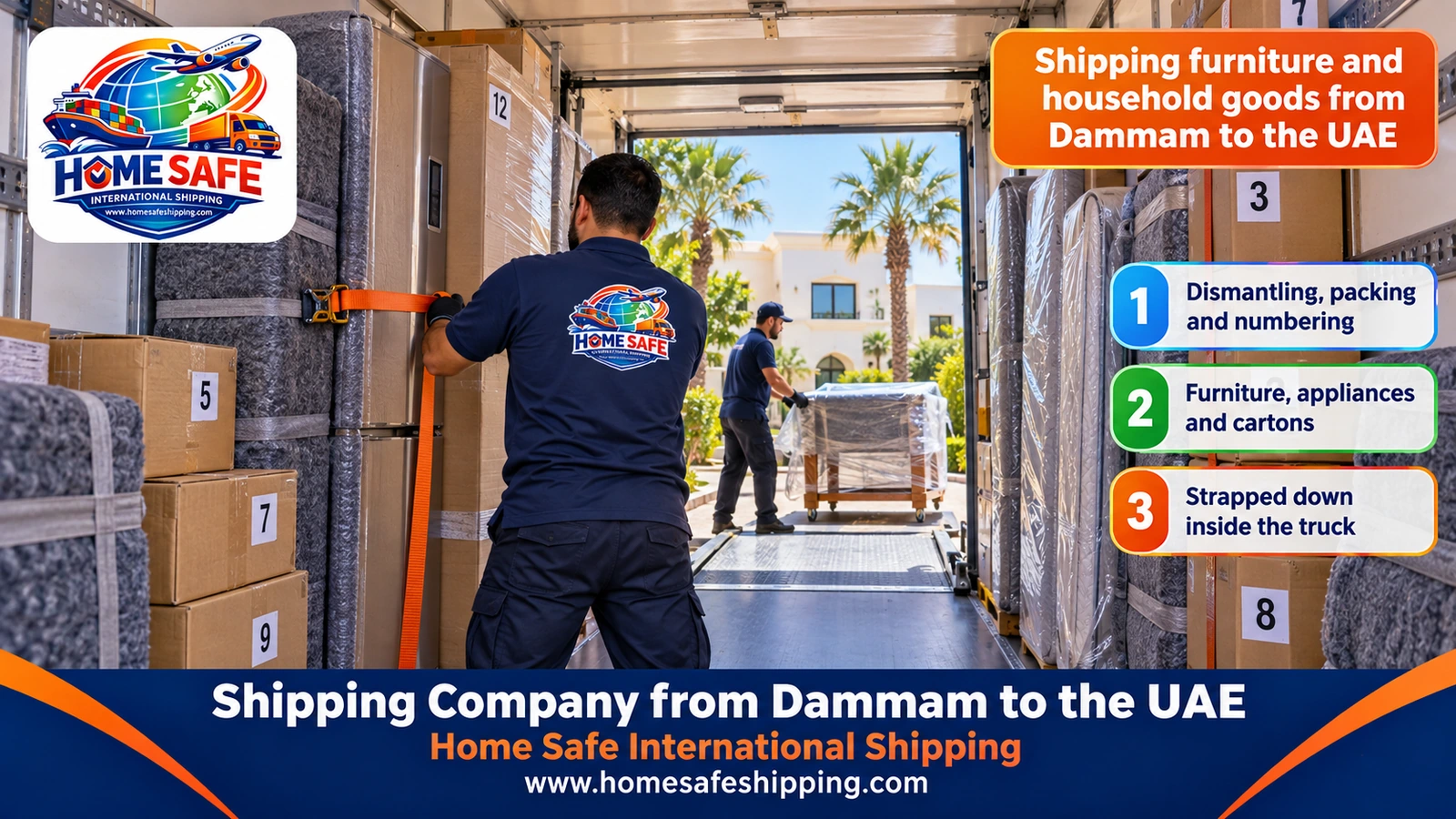 Shipping furniture and household goods from Dammam to the UAE