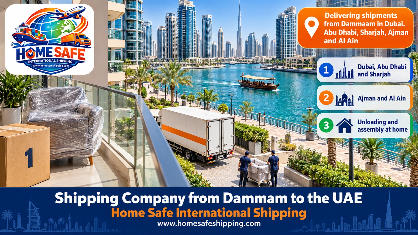 Delivering shipments from Dammam in Dubai, Abu Dhabi, Sharjah, Ajman and Al Ain