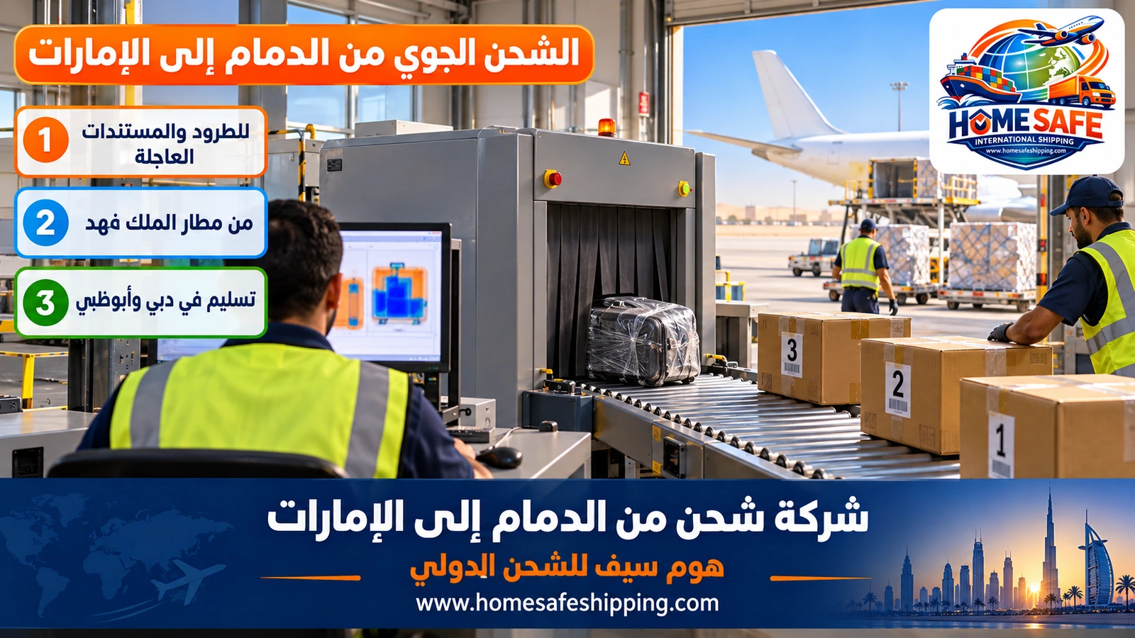 الشحن الجوي من الدمام إلى الإمارات