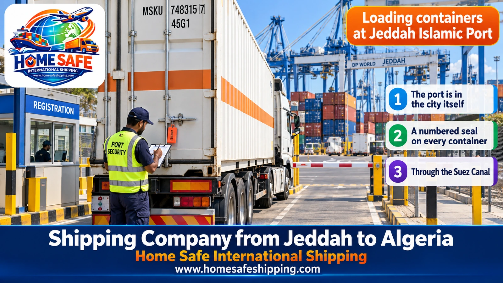 Loading containers at Jeddah Islamic Port