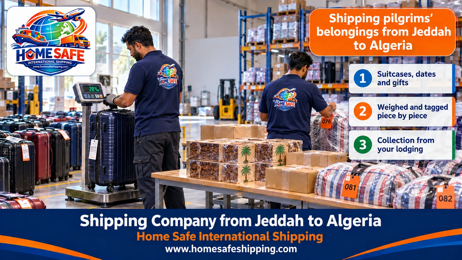 Shipping pilgrims’ belongings from Jeddah to Algeria