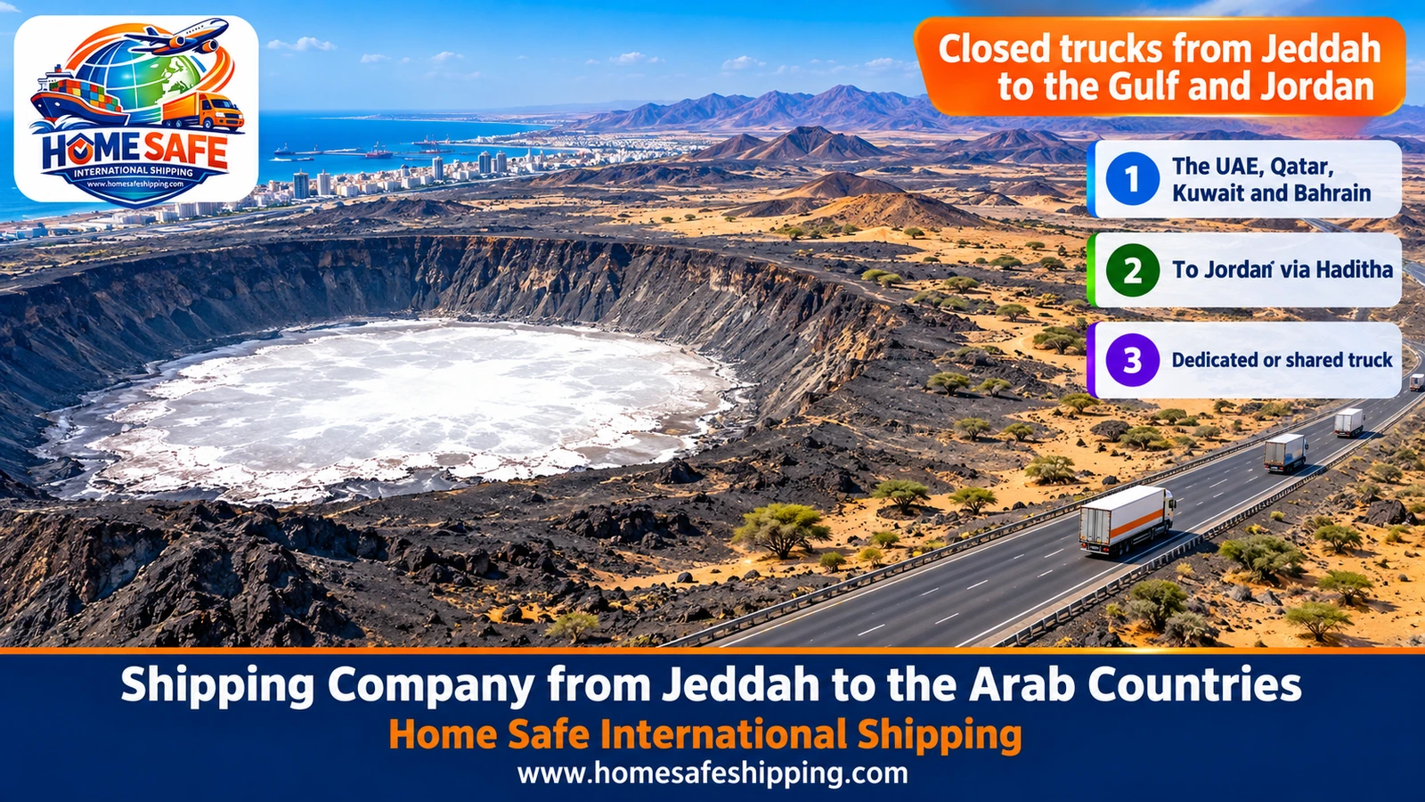 Closed trucks from Jeddah to the Gulf and Jordan