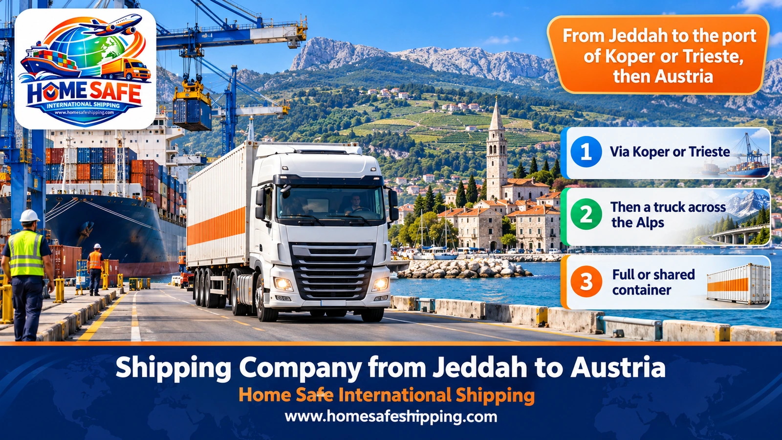 From Jeddah to the port of Koper or Trieste, then Austria