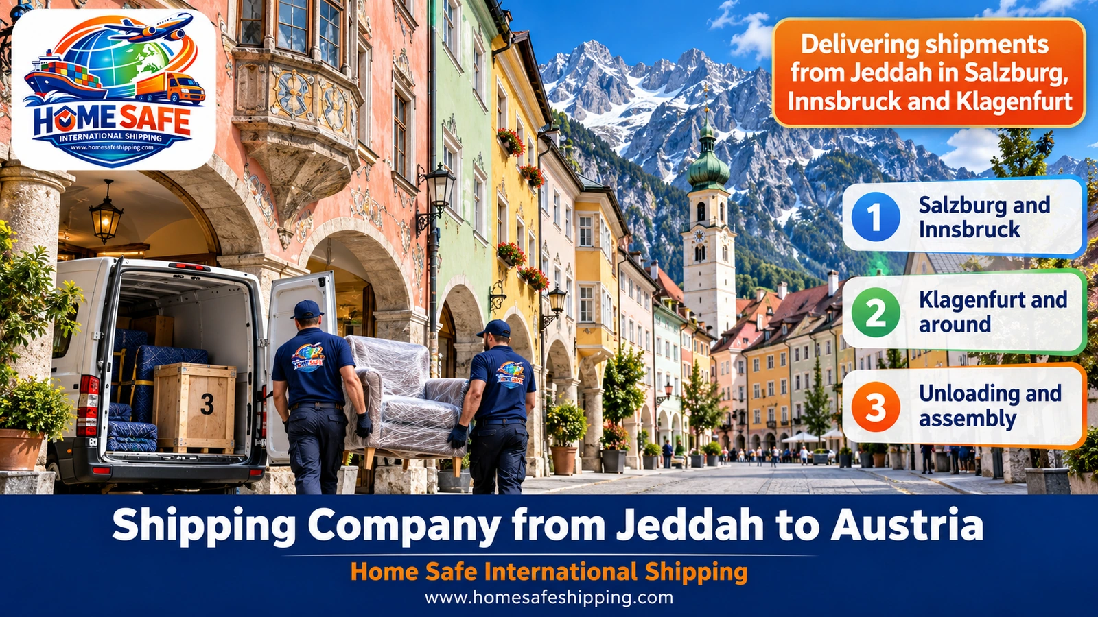Delivering shipments from Jeddah in Salzburg, Innsbruck and Klagenfurt