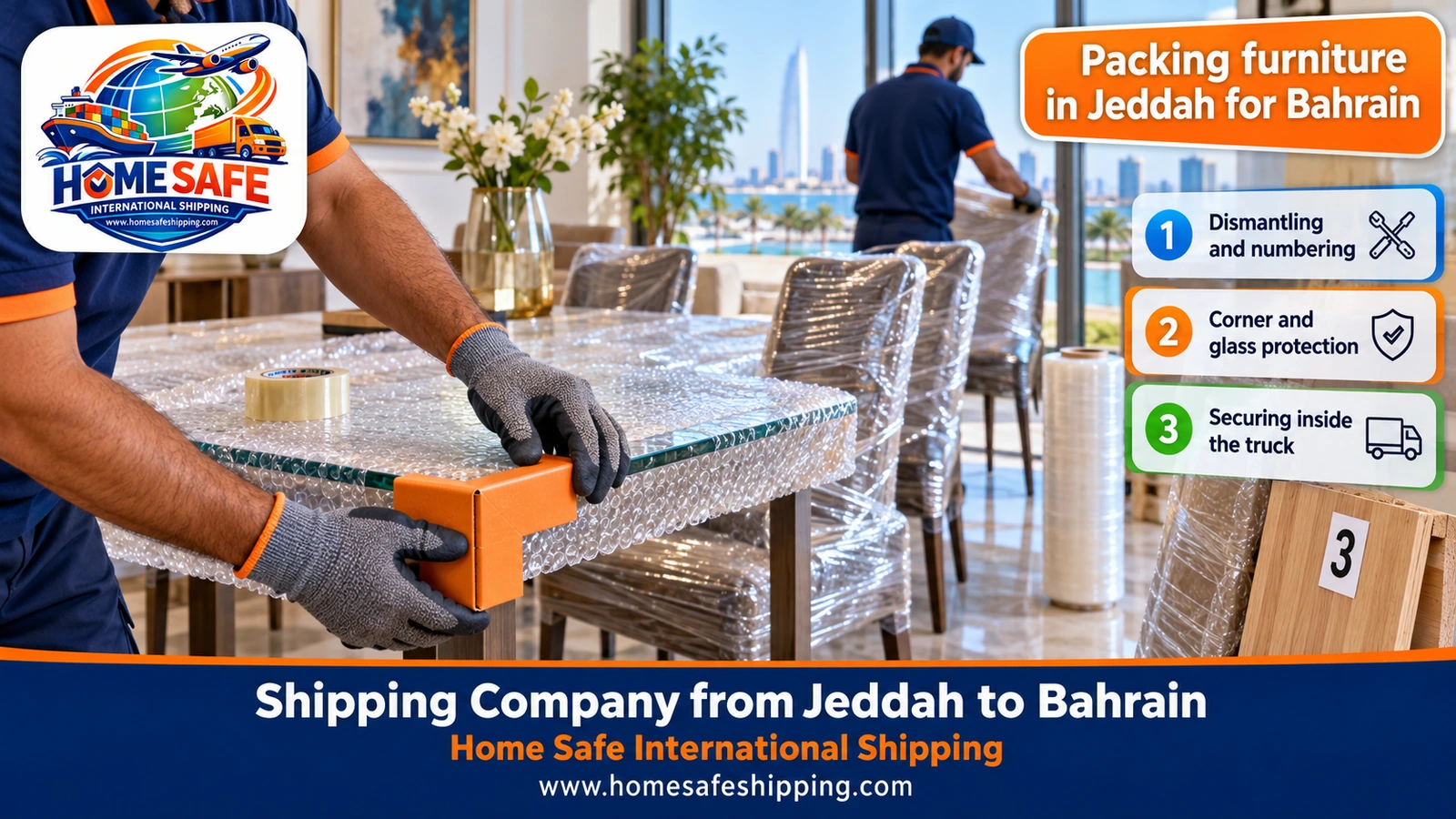 Steps for packing furniture in Jeddah before shipping it to Bahrain