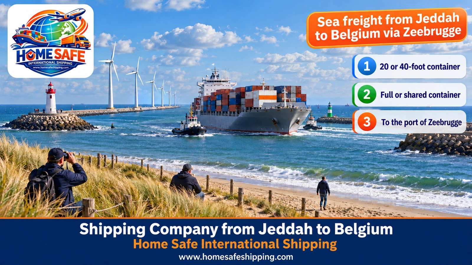 Sea freight from Jeddah to Belgium via Zeebrugge