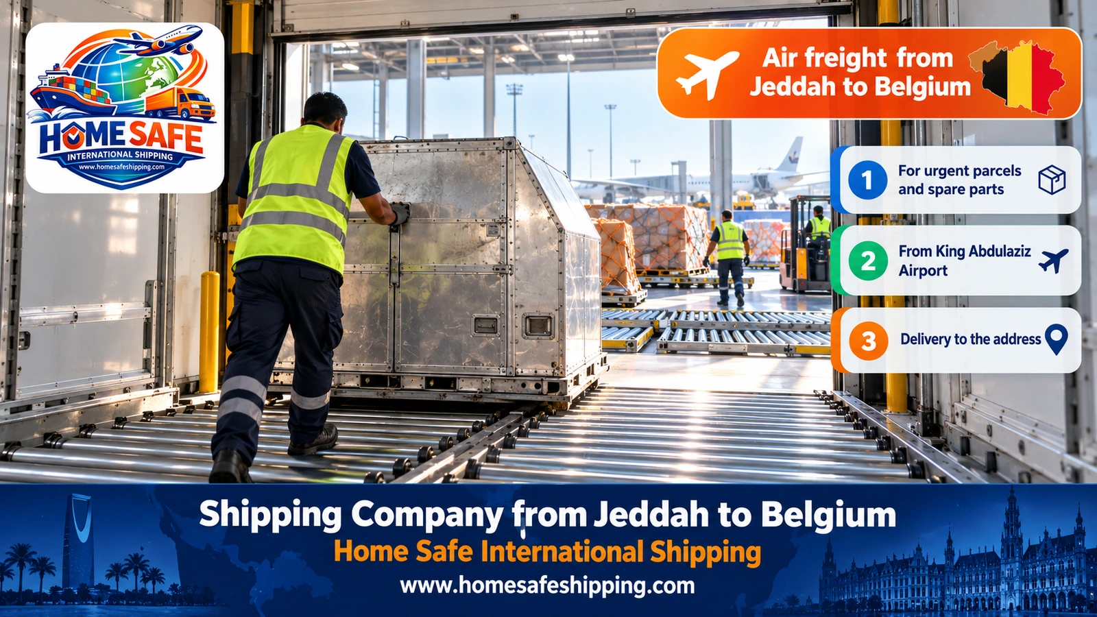 Air freight from Jeddah to Belgium