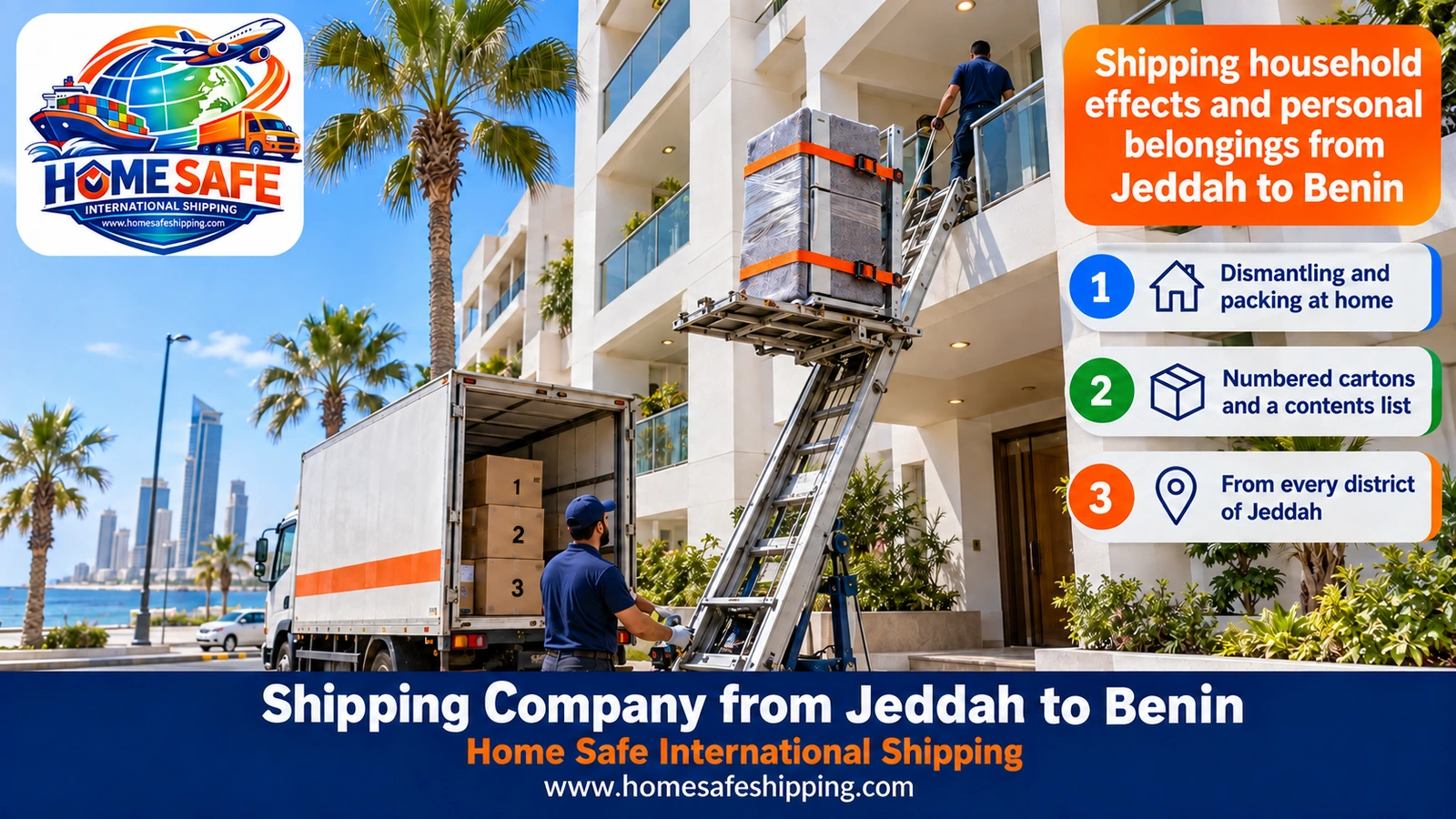 Shipping household effects and personal belongings from Jeddah to Benin