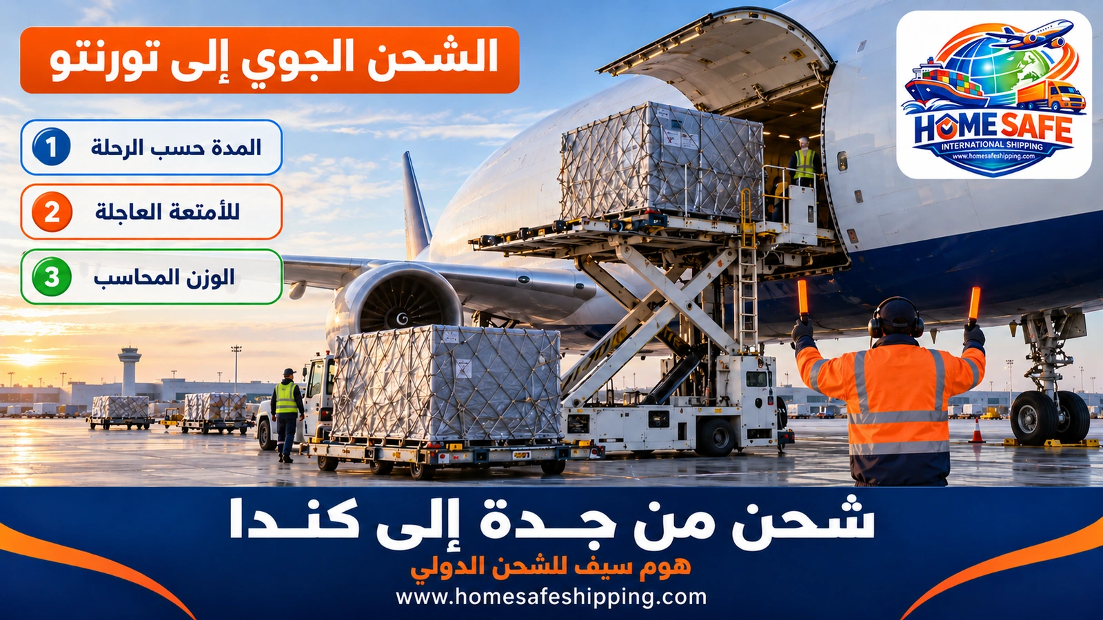الشحن الجوي من جدة إلى تورنتو