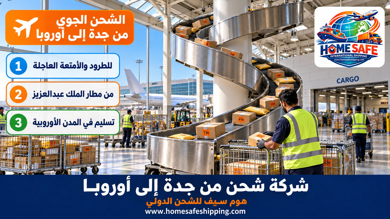 الشحن الجوي من جدة إلى أوروبا
