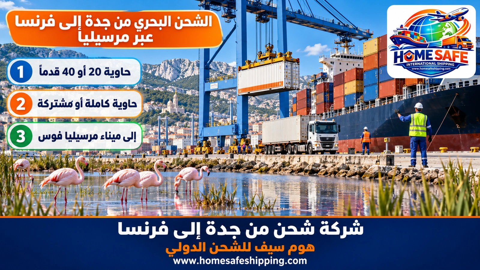 الشحن البحري من جدة إلى فرنسا عبر مرسيليا