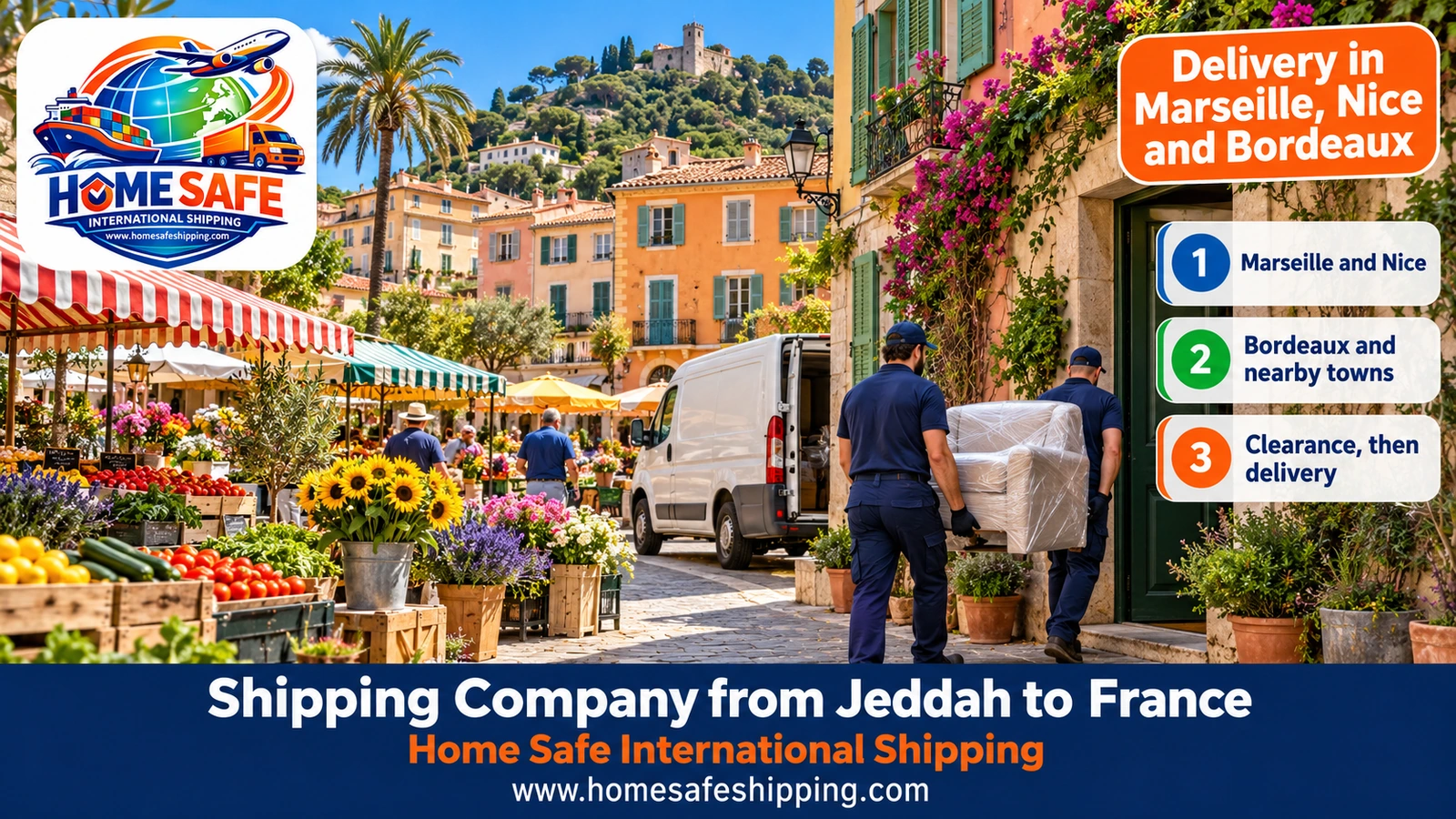 Delivery in Marseille, Nice and Bordeaux