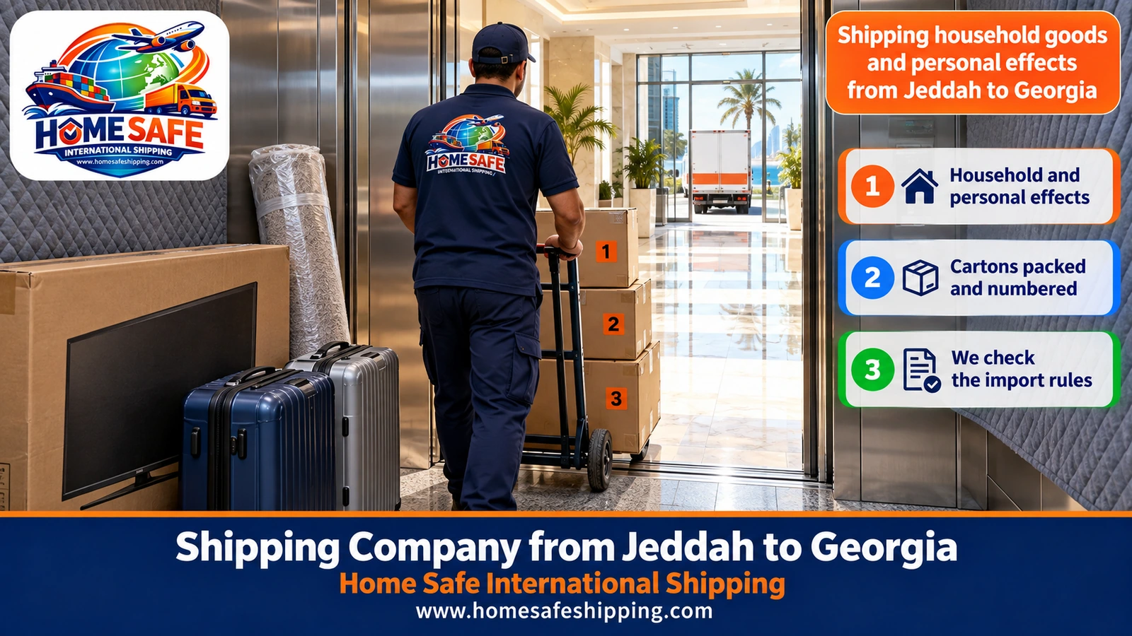 Shipping household goods and personal effects from Jeddah to Georgia