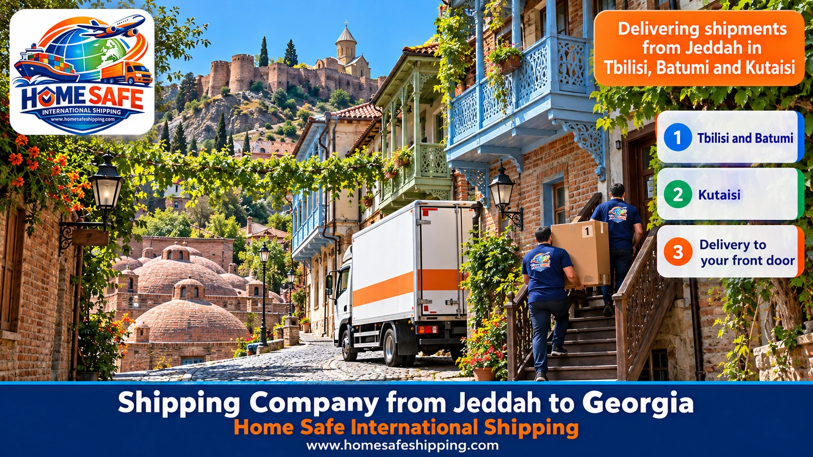 Delivering shipments from Jeddah in Tbilisi, Batumi and Kutaisi