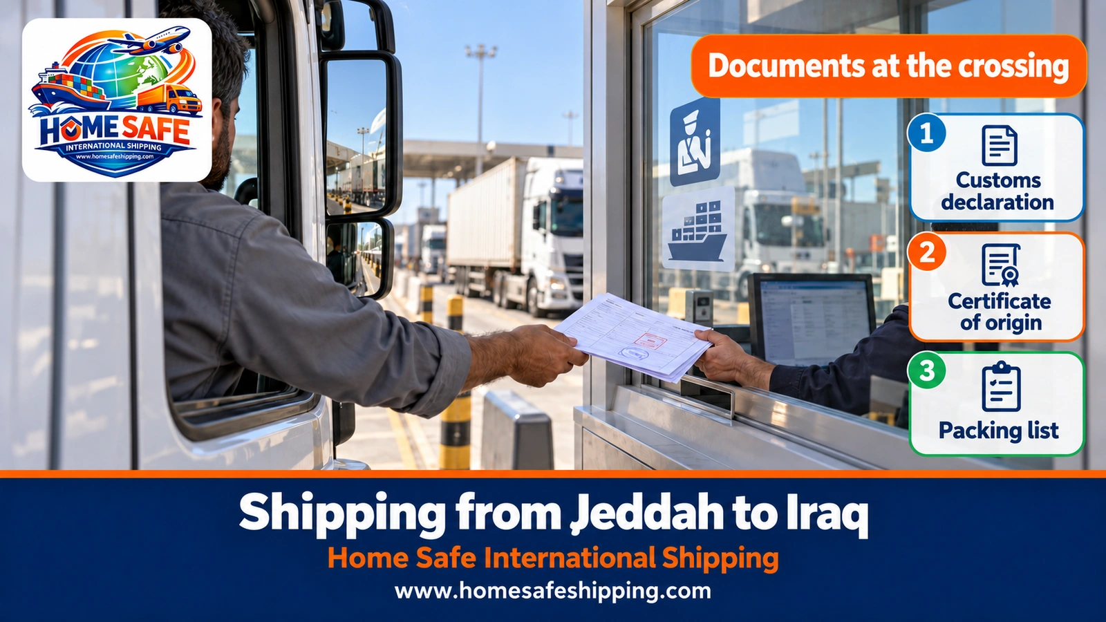 Documents for land freight from Jeddah to Iraq at the crossing