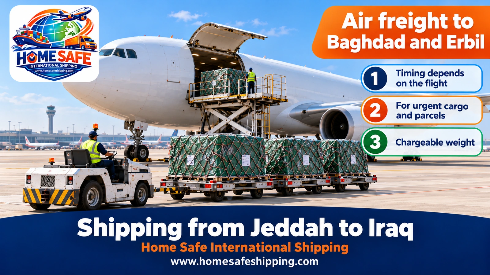 Air freight from Jeddah to Baghdad and Erbil