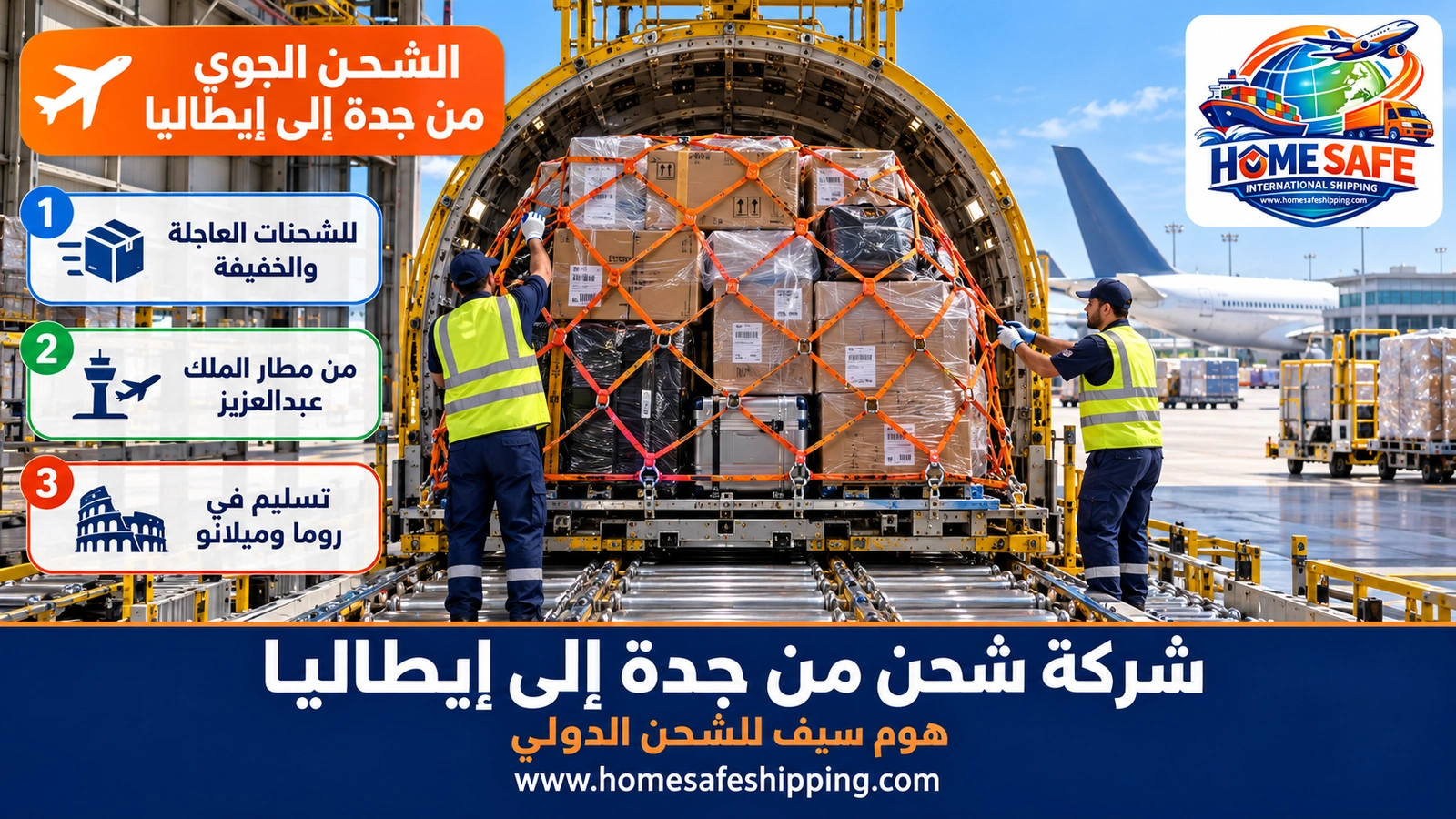 الشحن الجوي من جدة إلى إيطاليا