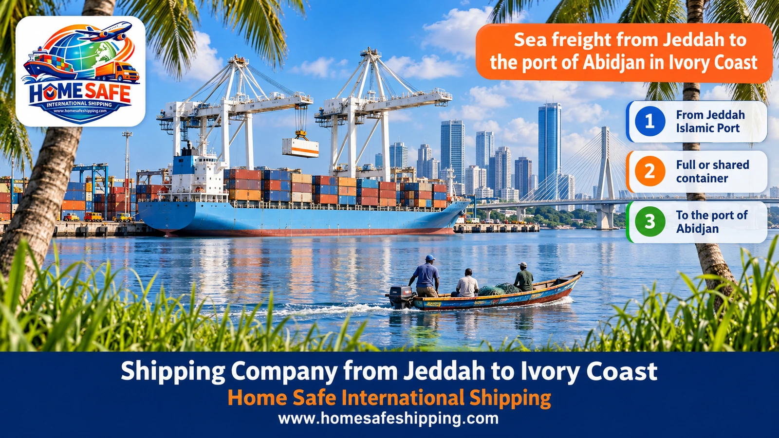 Sea freight from Jeddah to the port of Abidjan in Ivory Coast
