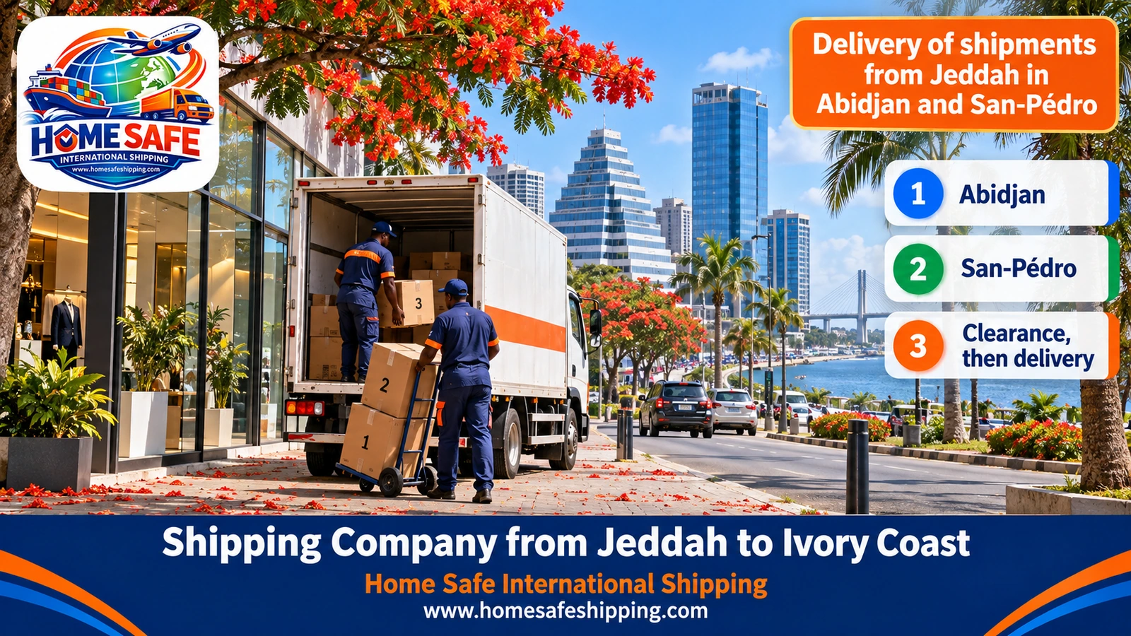 Delivery of shipments from Jeddah in Abidjan and San-Pédro