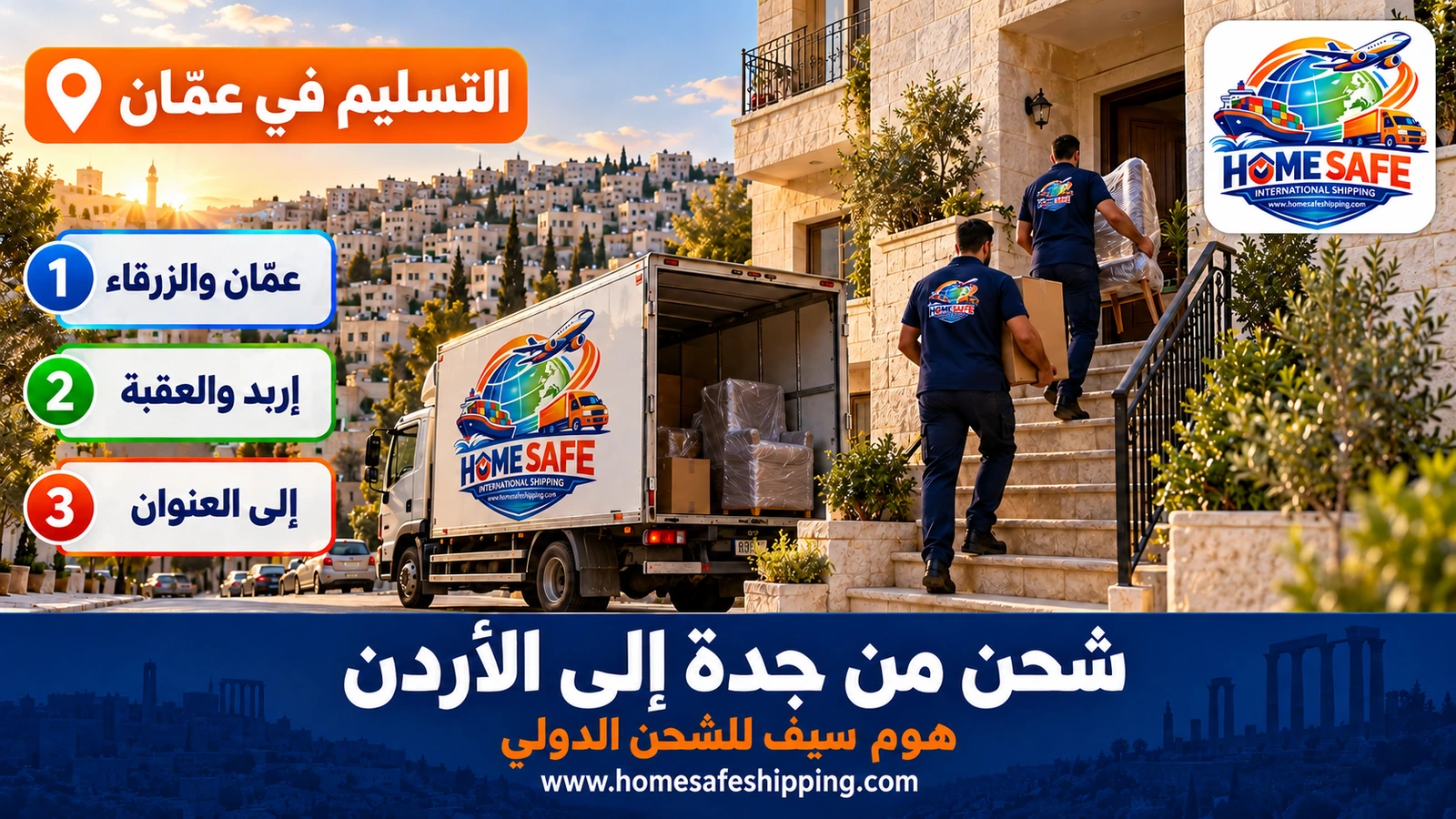 تسليم الشحنات في عمّان والمدن الأردنية