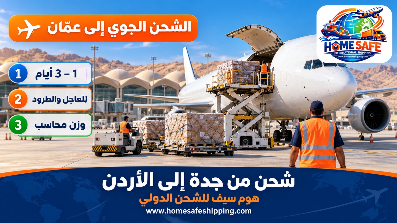 الشحن الجوي من جدة إلى عمّان
