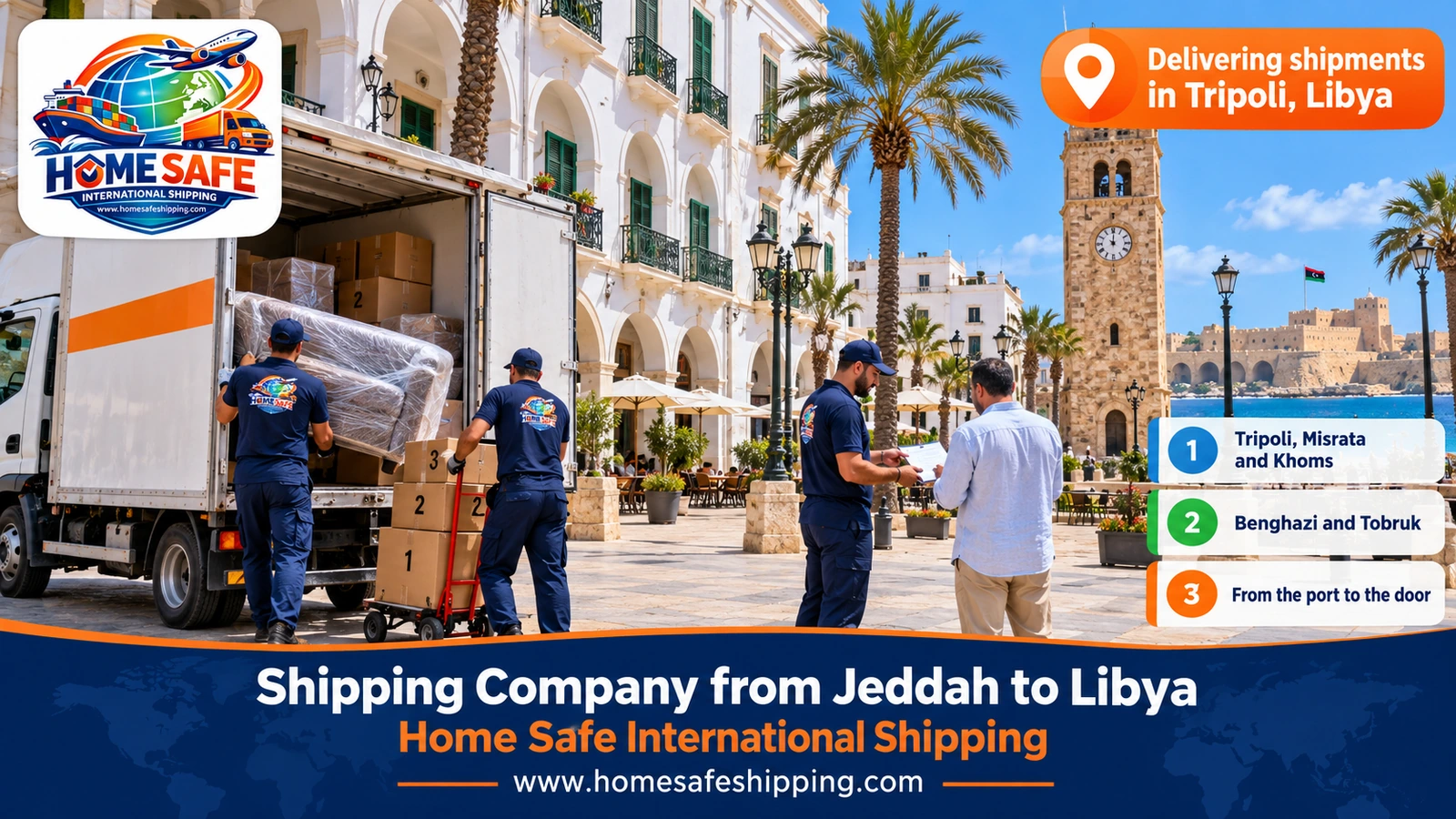 Delivering shipments from Jeddah in Tripoli, Libya