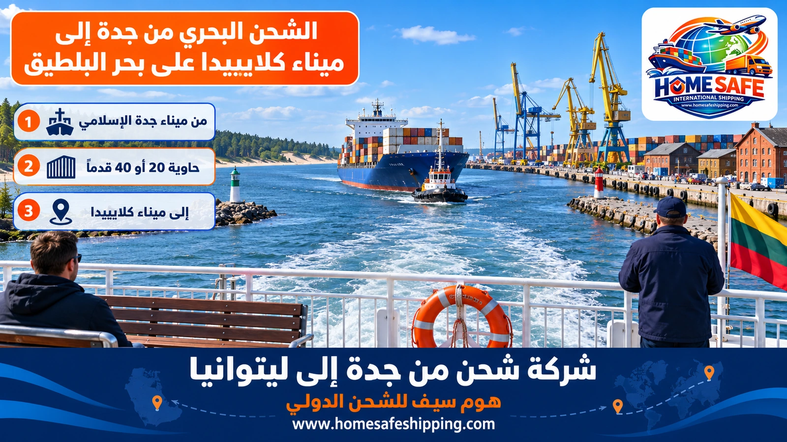 الشحن البحري من جدة إلى ميناء كلايبيدا على بحر البلطيق