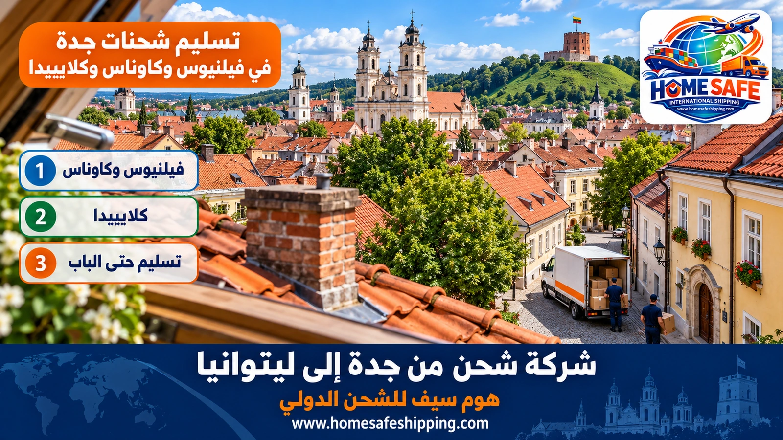 تسليم شحنات جدة في فيلنيوس وكاوناس وكلايبيدا