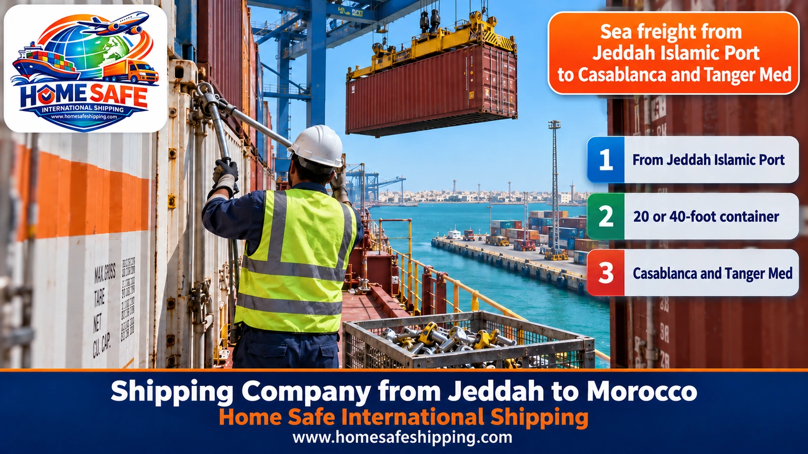 Sea freight from Jeddah Islamic Port to Casablanca and Tanger Med