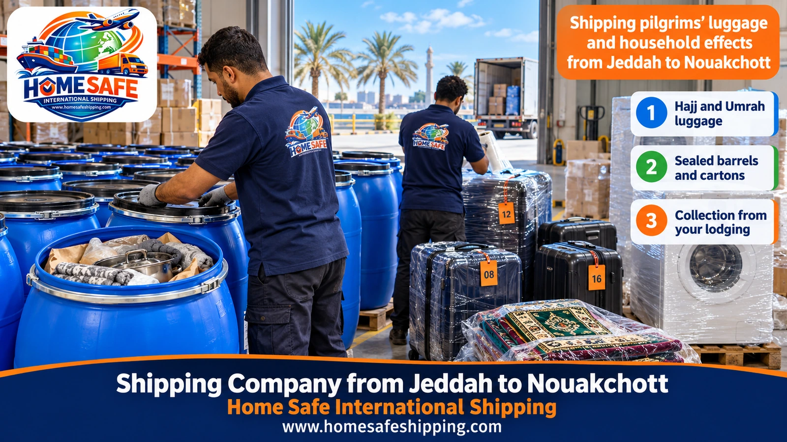 Shipping pilgrims’ luggage and household effects from Jeddah to Nouakchott