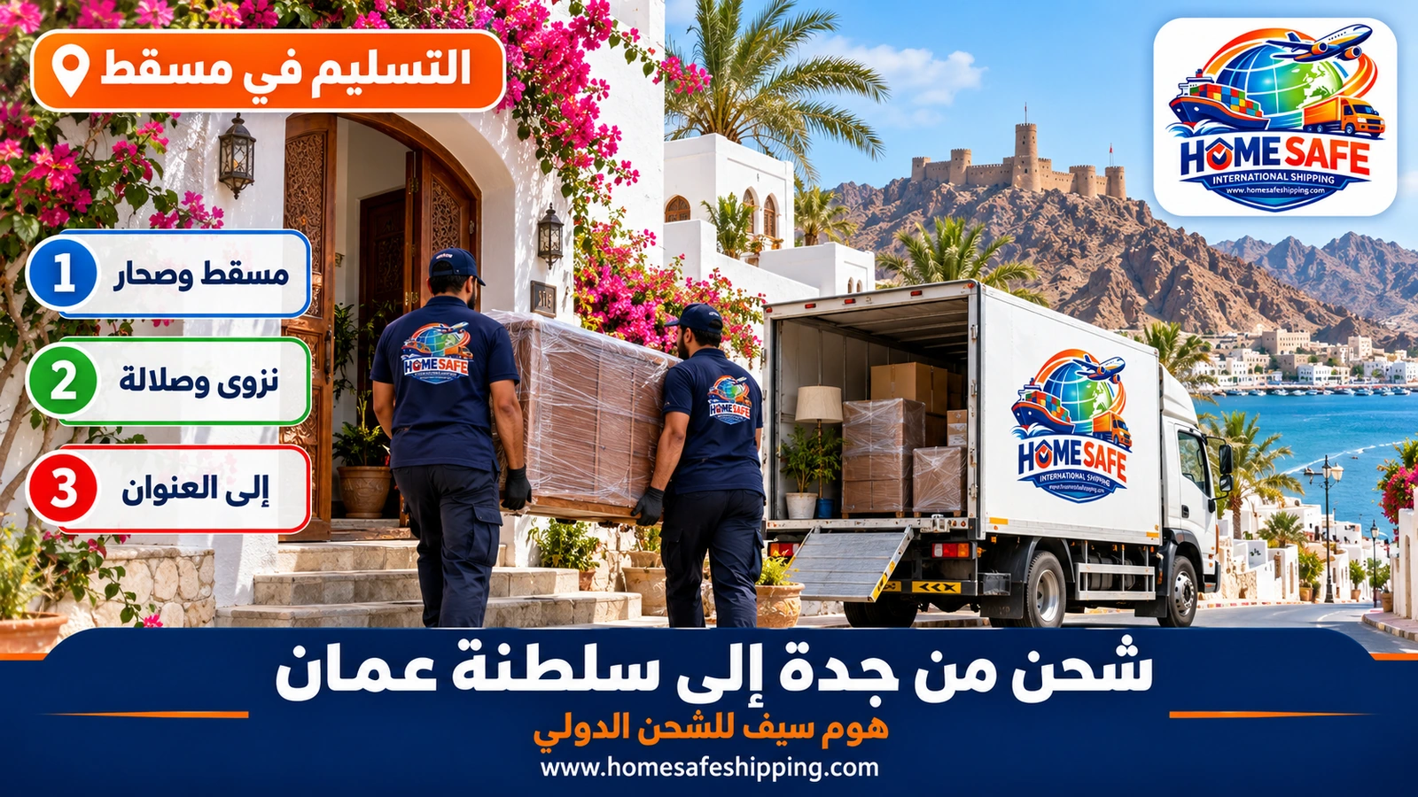 تسليم الشحنات في مسقط ومدن عُمان